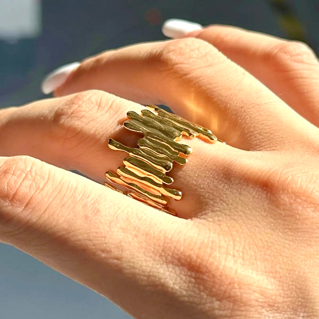 Sage 18k Gold Anti Tarnish Rings