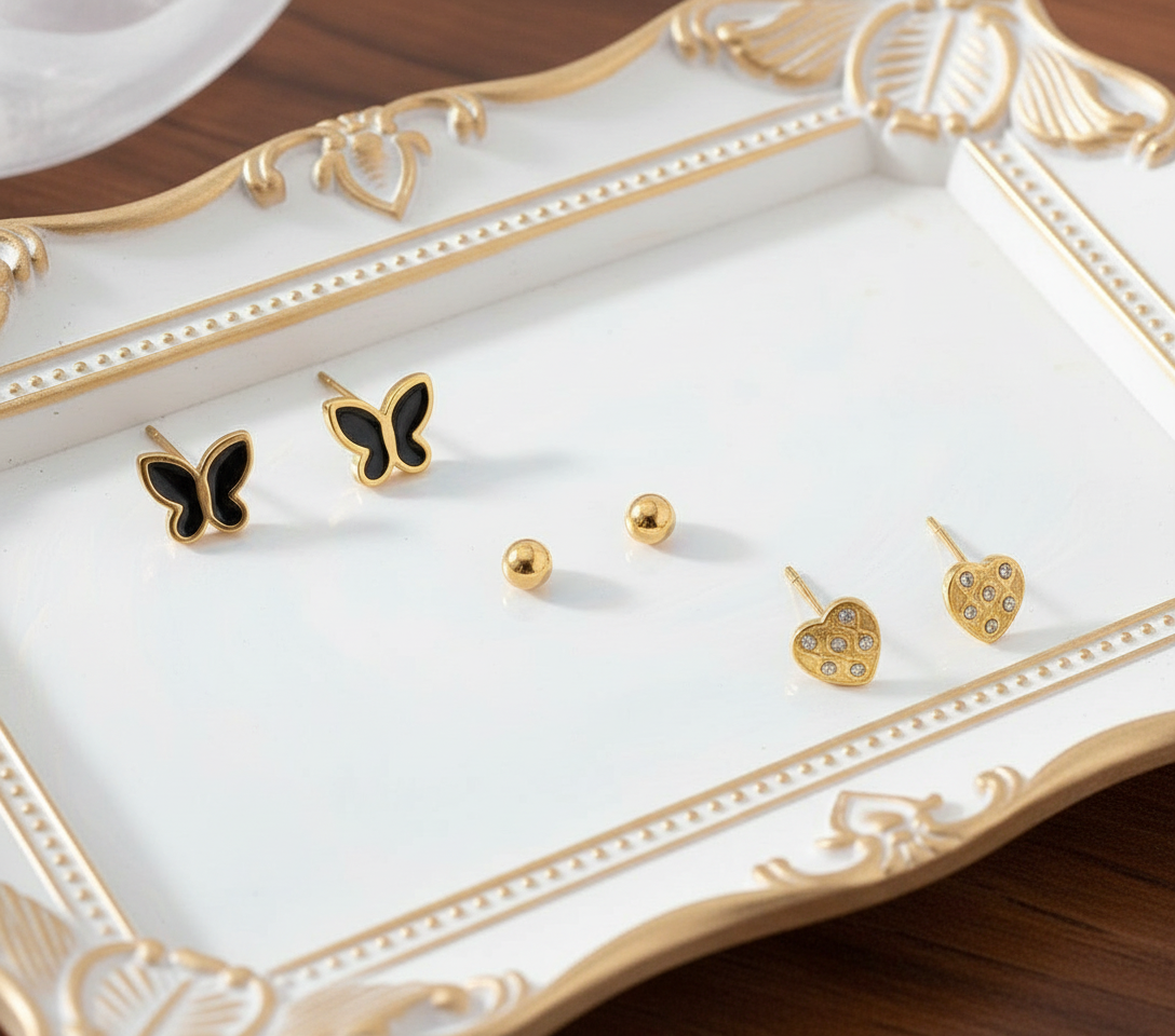 Novah Earrings set of 3 Anti Tarnish