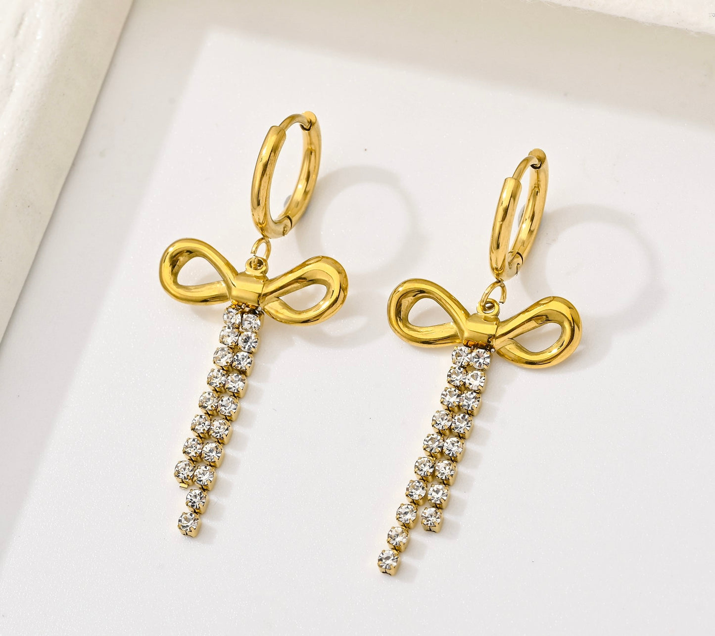 Bow danglers Anti Tarnish Earrings