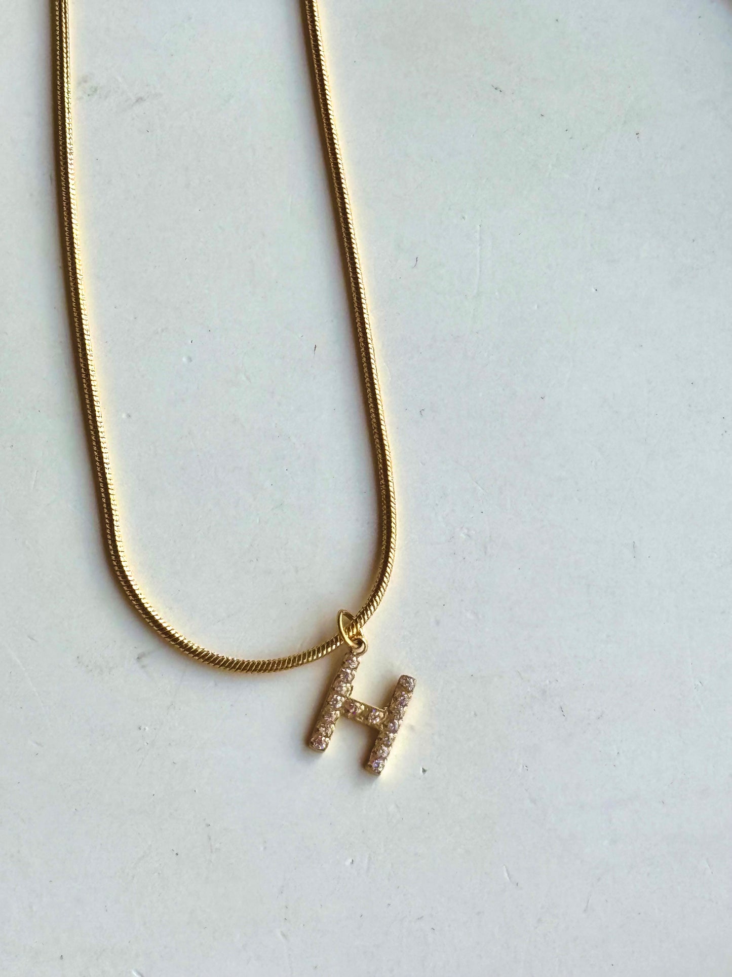 H initial 18k Gold Anti Tarnish Necklace