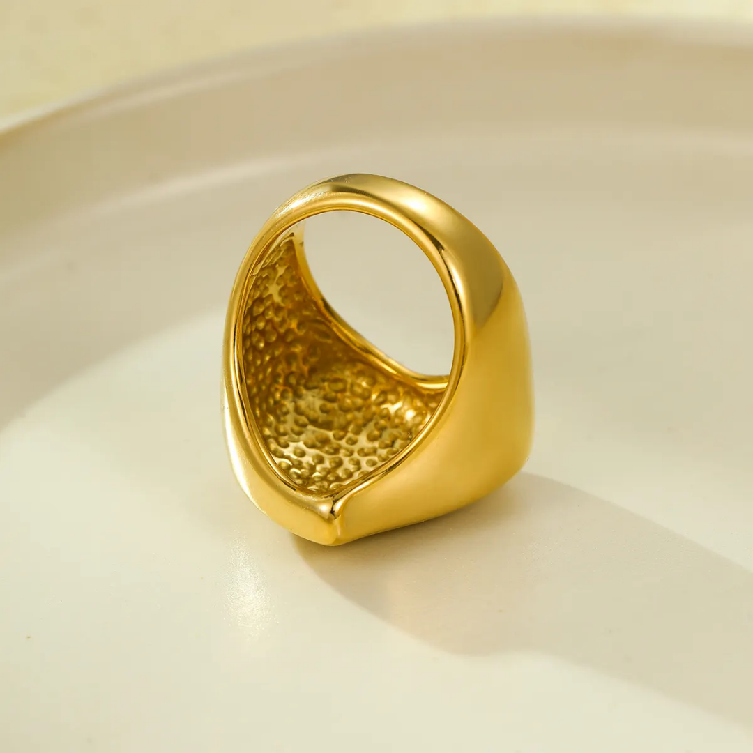 Chunky Heart Rings 18k Gold Anti Tarnish