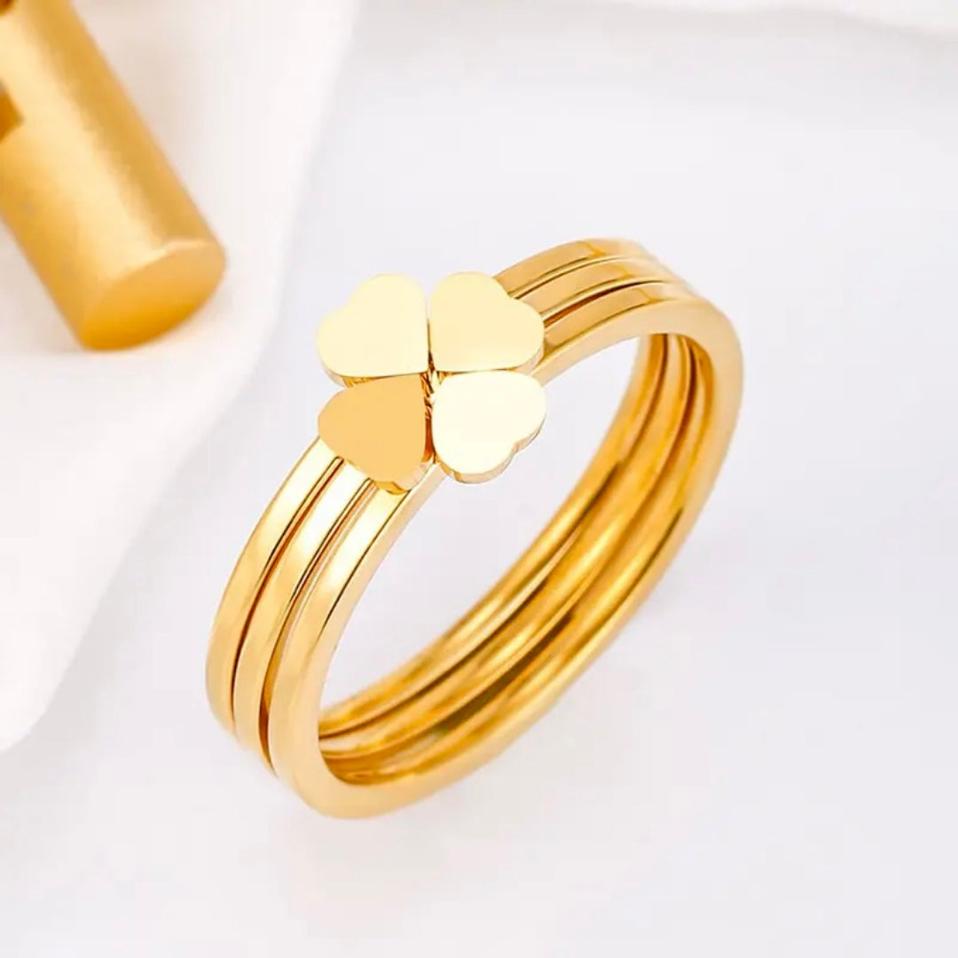 3 in 1 Rings 18k Gold Anti Tarnish