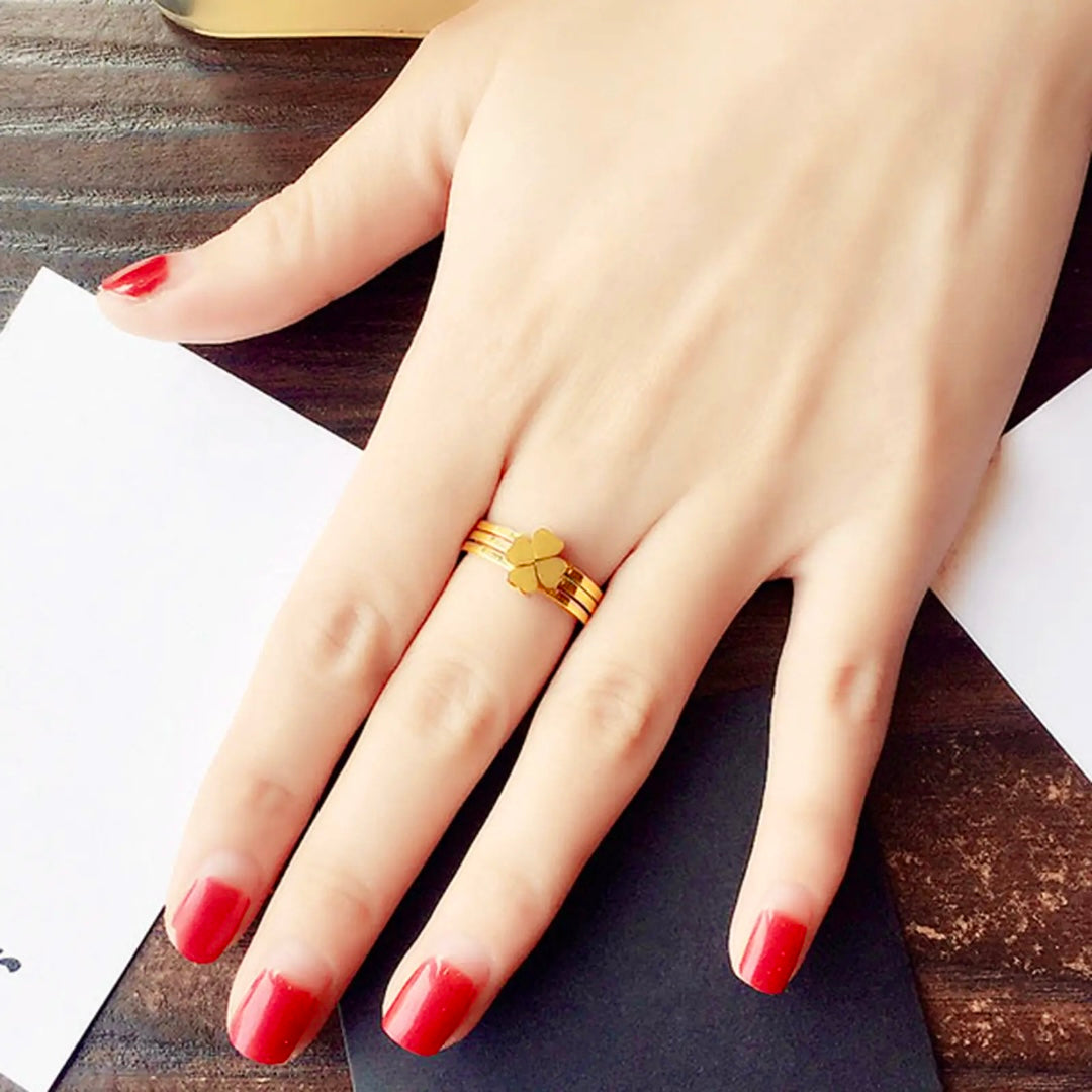 3 in 1 Rings 18k Gold Anti Tarnish