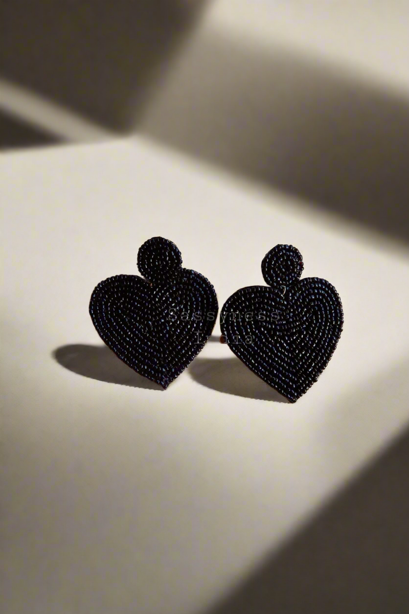 Heart beaded earrings combo of 2