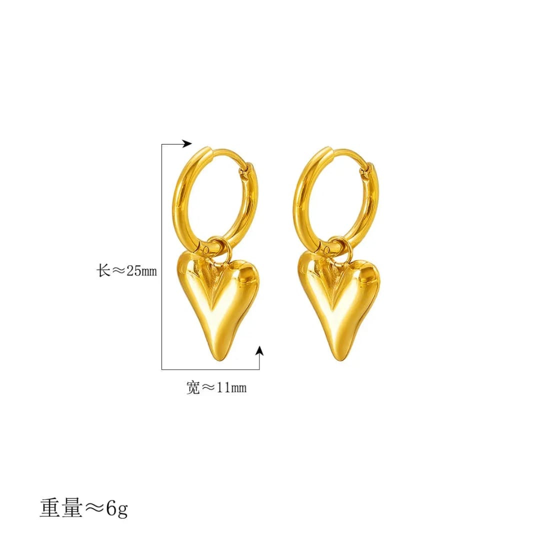 Unna Heart Earrings Tarnish free
