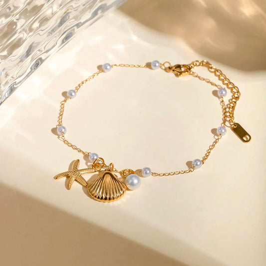 Shell star charm Bracelet Anti Tarnish
