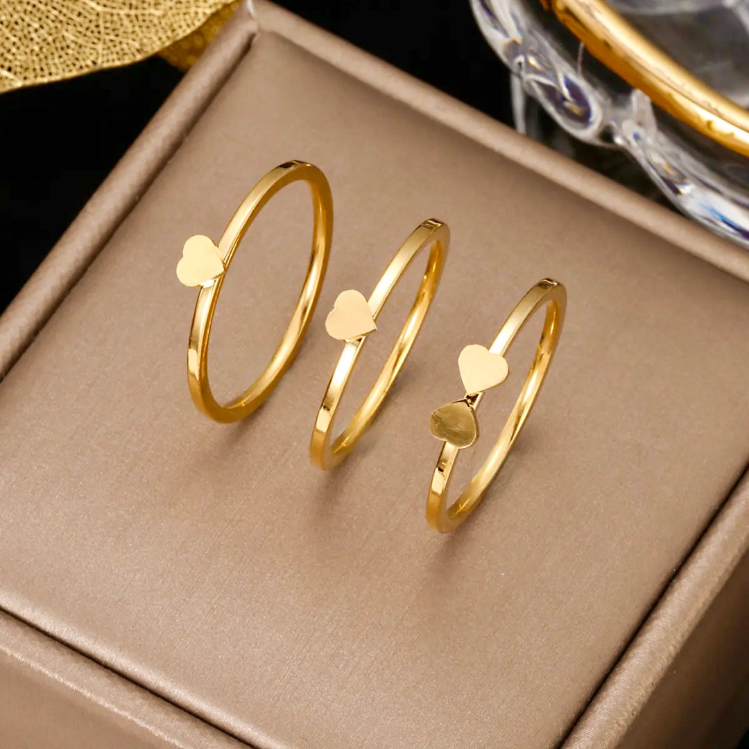 3 in 1 Rings 18k Gold Anti Tarnish