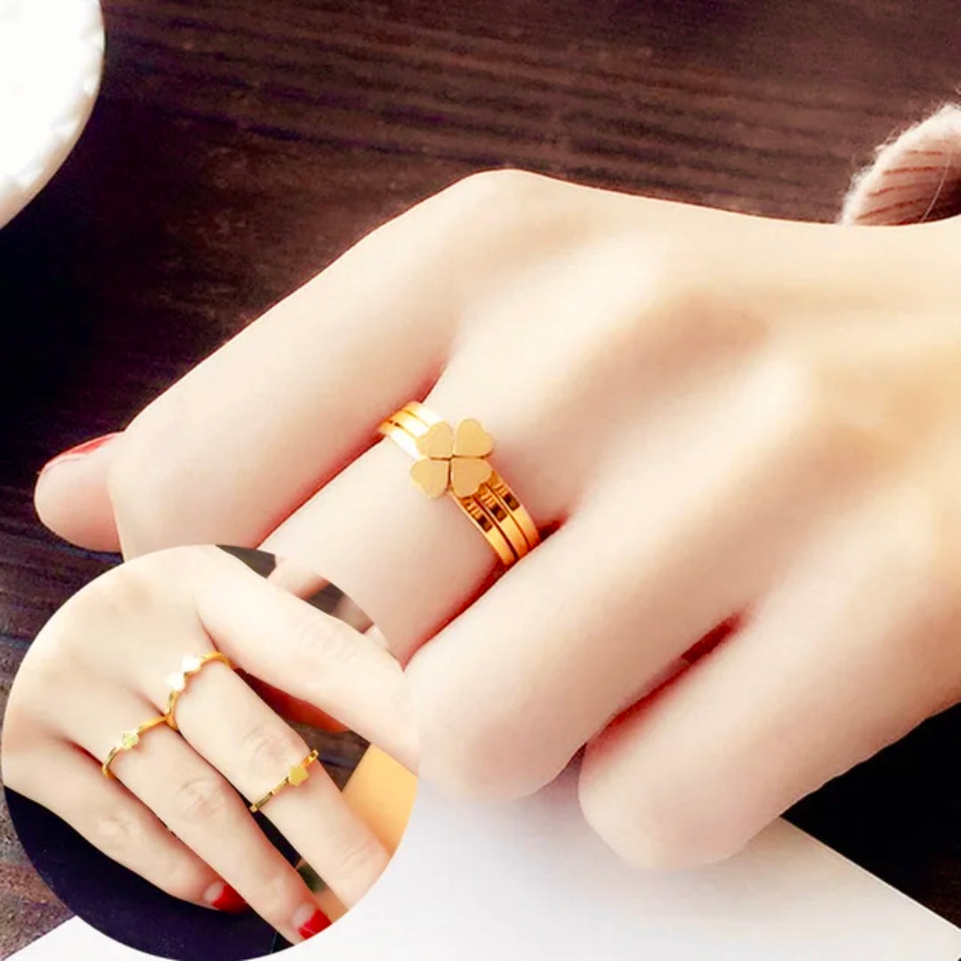 3 in 1 Rings 18k Gold Anti Tarnish