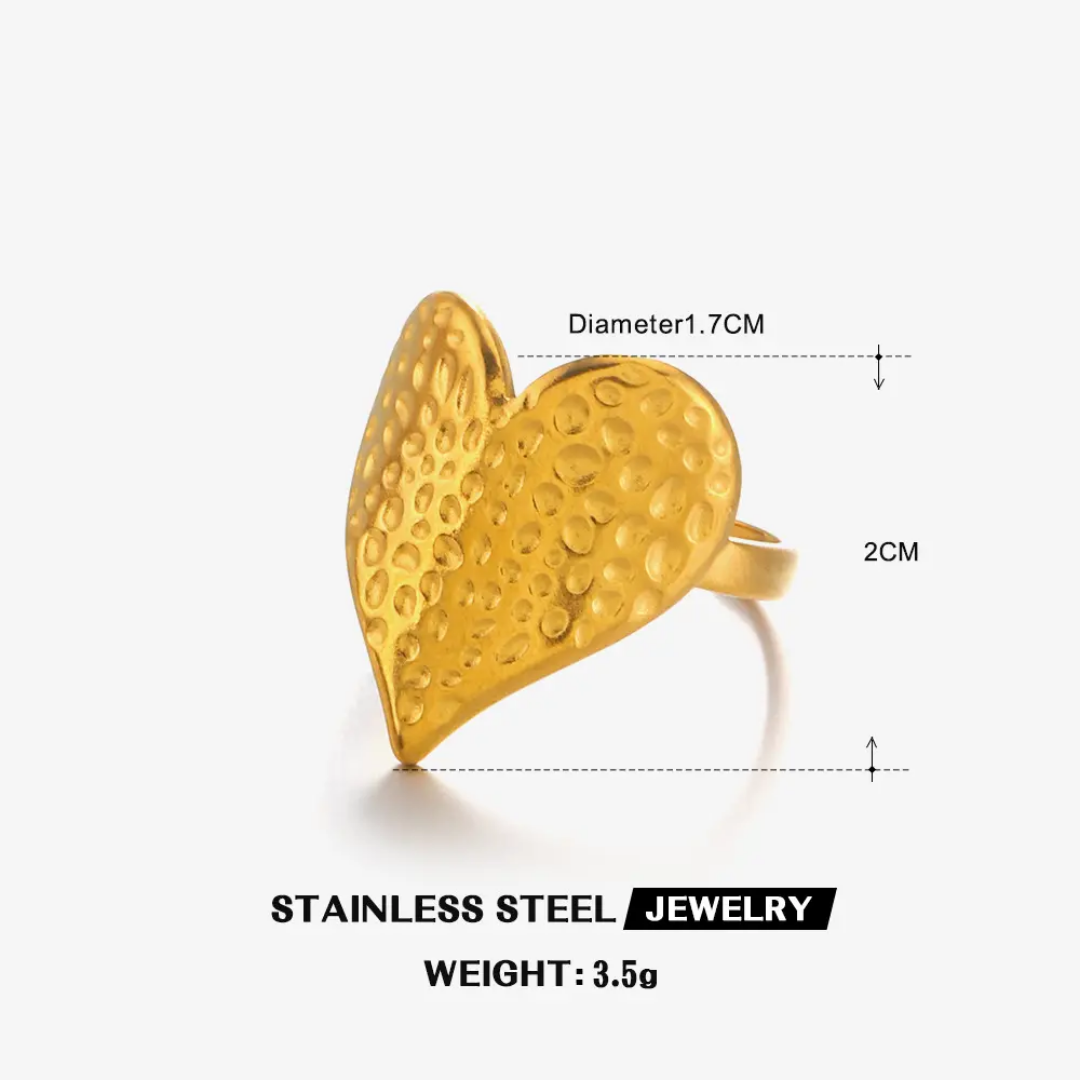 Ava Heart Rings 18k Gold Anti Tarnish
