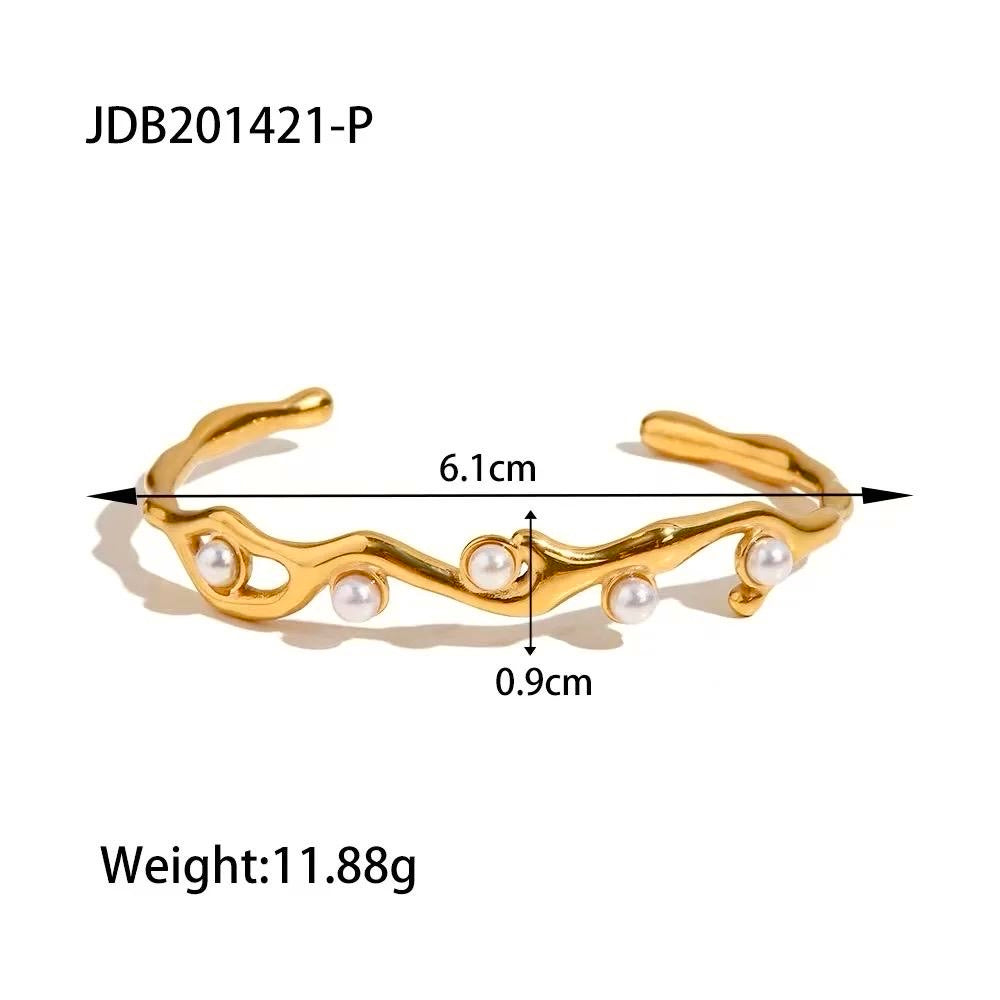 Sabrina Pearl kada Bracelet 18k Gold Anti Tarnish
