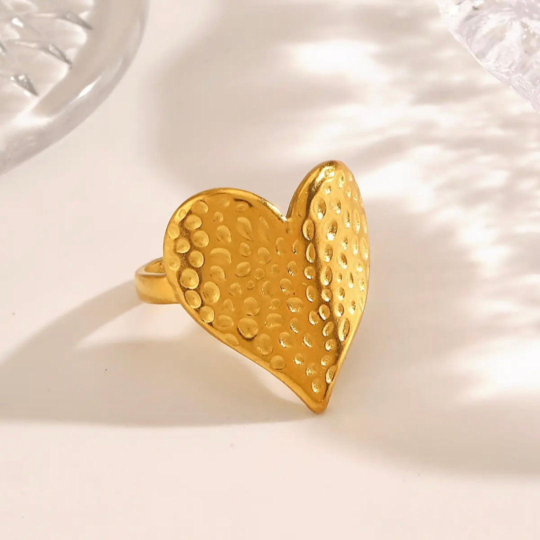 Ava Heart Rings 18k Gold Anti Tarnish