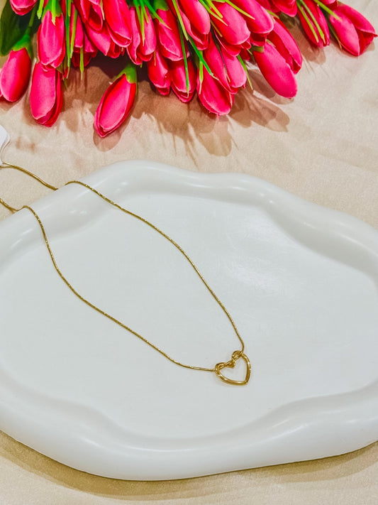Autumn heart Necklace 18k Gold Anti Tarnish - SASSYNESS
