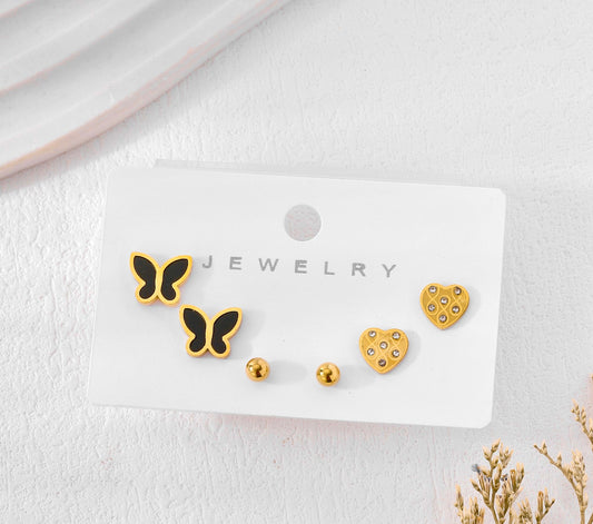Novah Earrings set of 3 Anti Tarnish