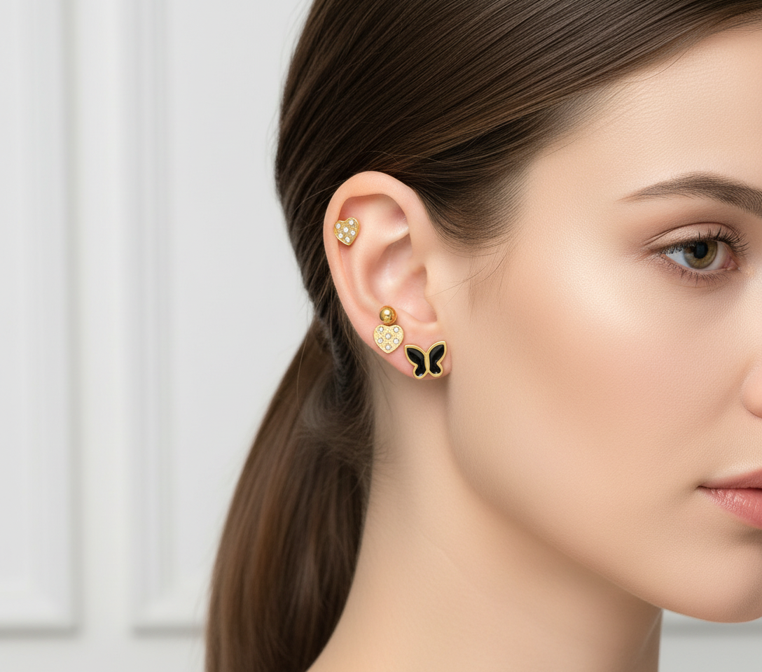 Novah Earrings set of 3 Anti Tarnish