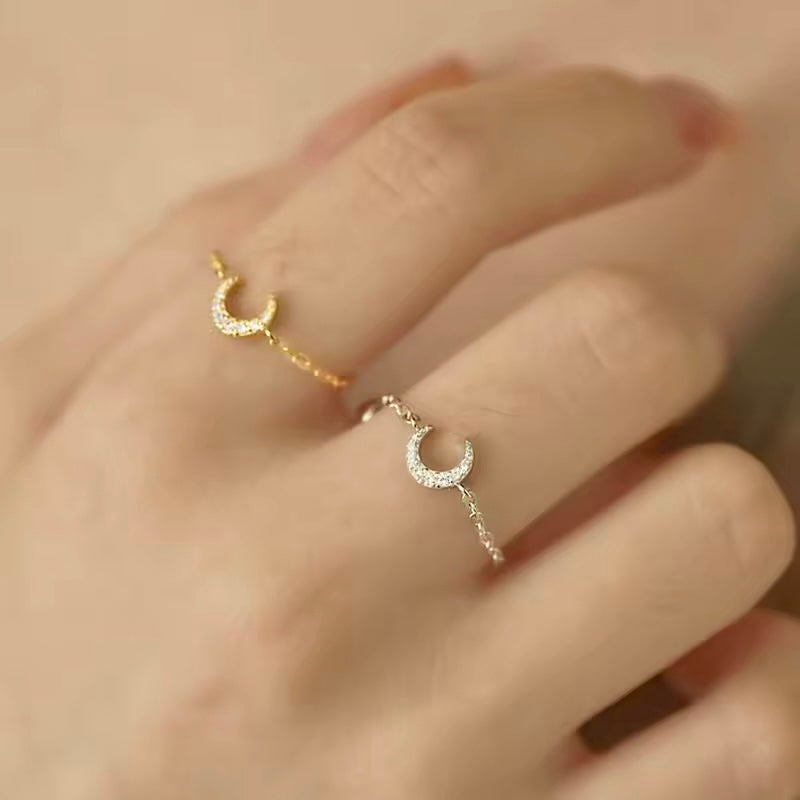 Half moon Anti 18k Gold Tarnish Rings