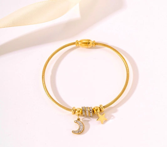 Charm Star moon Bracelet Anti Tarnish