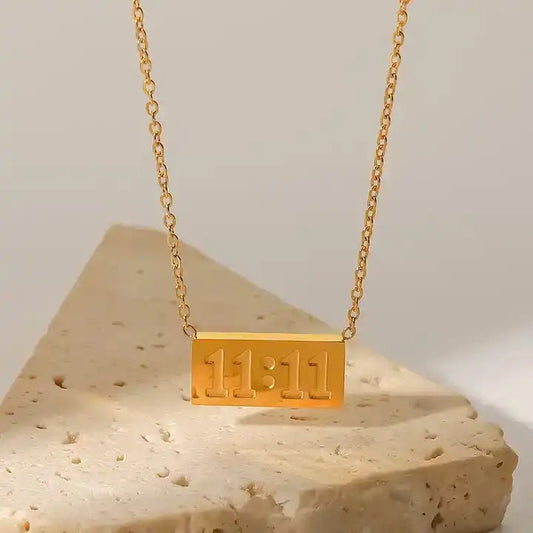 1111 necklace 18k Gold Anti Tarnish - SASSYNESS