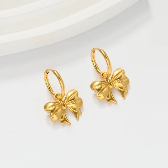 Bow earrings 18k Gold Anti Tarnish