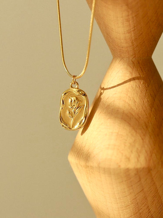 Rose Necklace 18k Gold Anti Tarnish