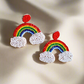 Rainbow beaded handmade earrings