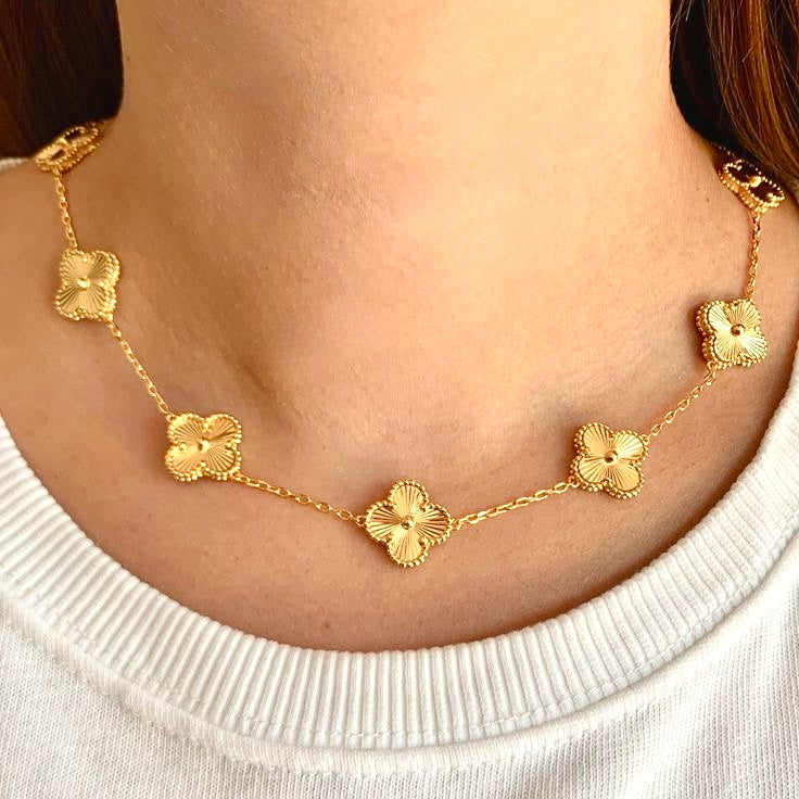 Clover necklace 18k Gold Anti Tarnish