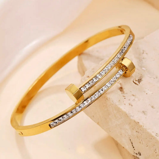 Nail embellished Bracelet Anti Tarnish