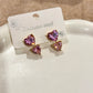 Pink Heart embellished Anti Tarnish earrings