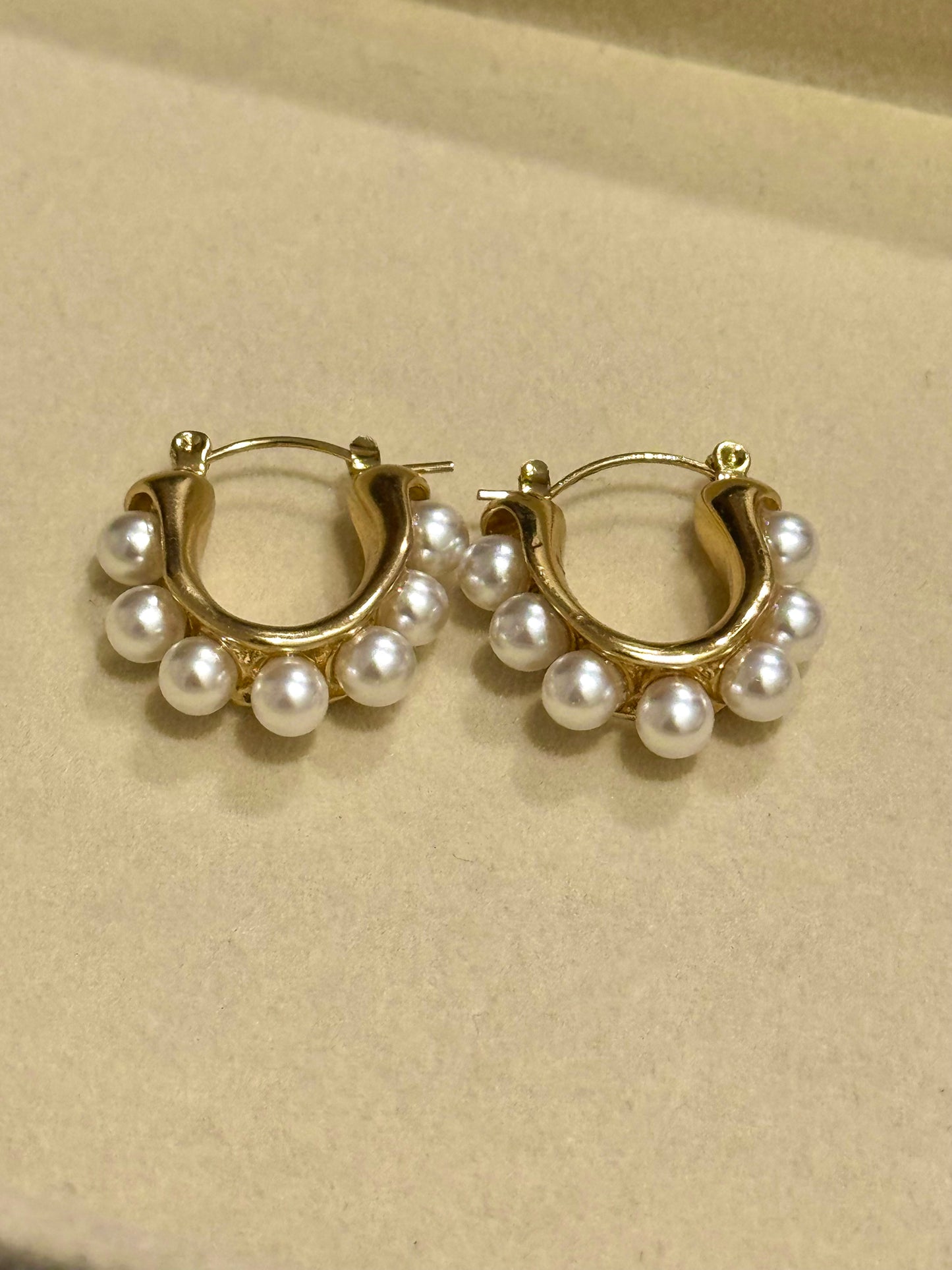 Olive Pearl earrings Demi fine Tarnish proof