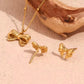 Mini bow necklace earrings set Anti Tarnish