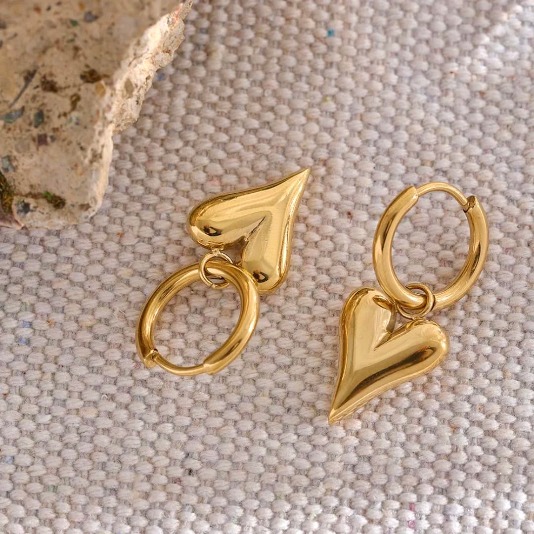 Unna Heart Earrings Tarnish free