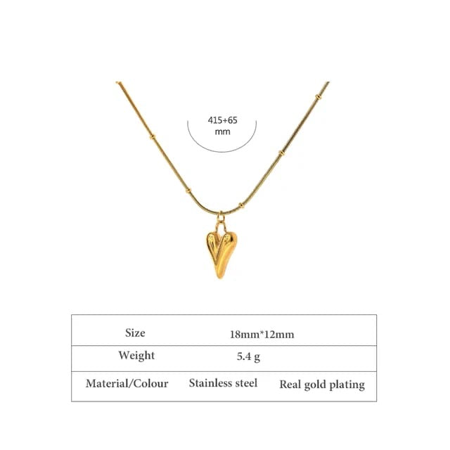 Unna heart Necklace 18k Gold Anti Tarnish