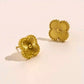 Clover stud Earrings 18k Gold Anti Tarnish