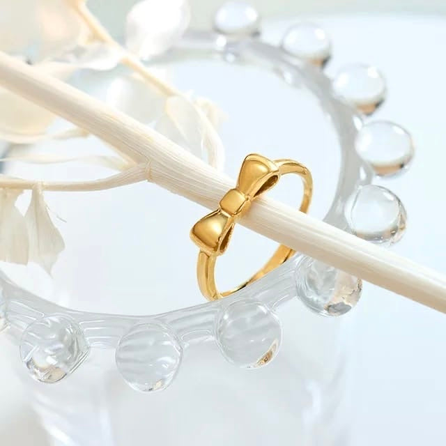 Mini bow rings 18k Gold Anti Tarnish