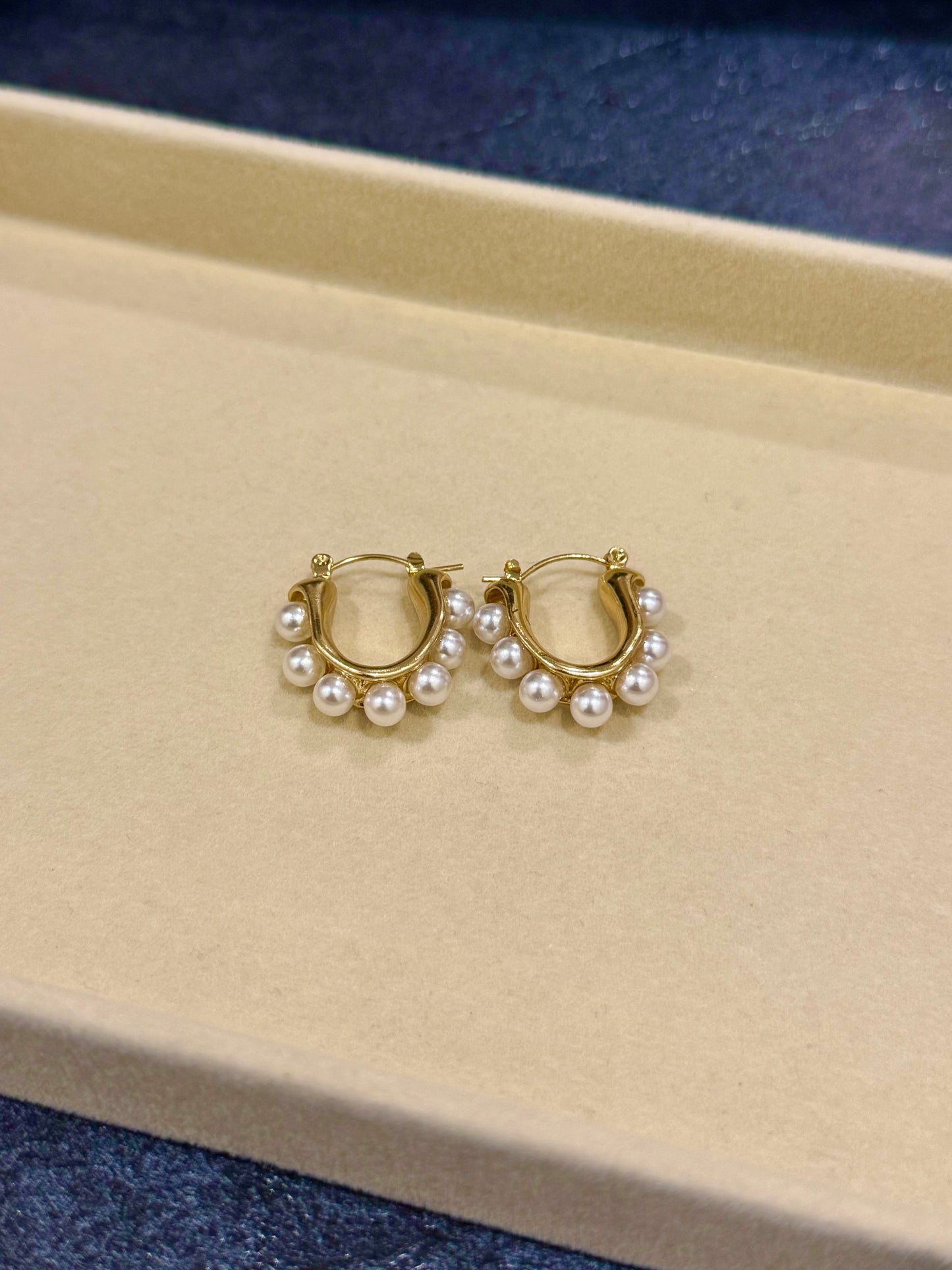 Olive Pearl earrings Demi fine Tarnish proof