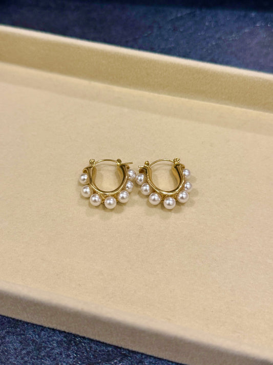 Olive Pearl earrings Demi fine Tarnish proof