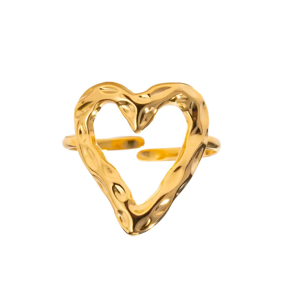 Wavey heart Ring 18k Gold Anti Tarnish