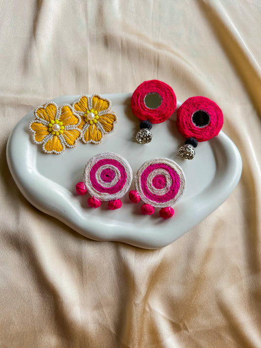 Boho Jhumka earrings combo of 3