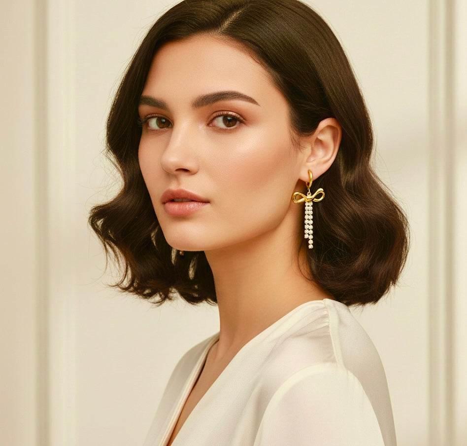 Bow danglers Anti Tarnish Earrings