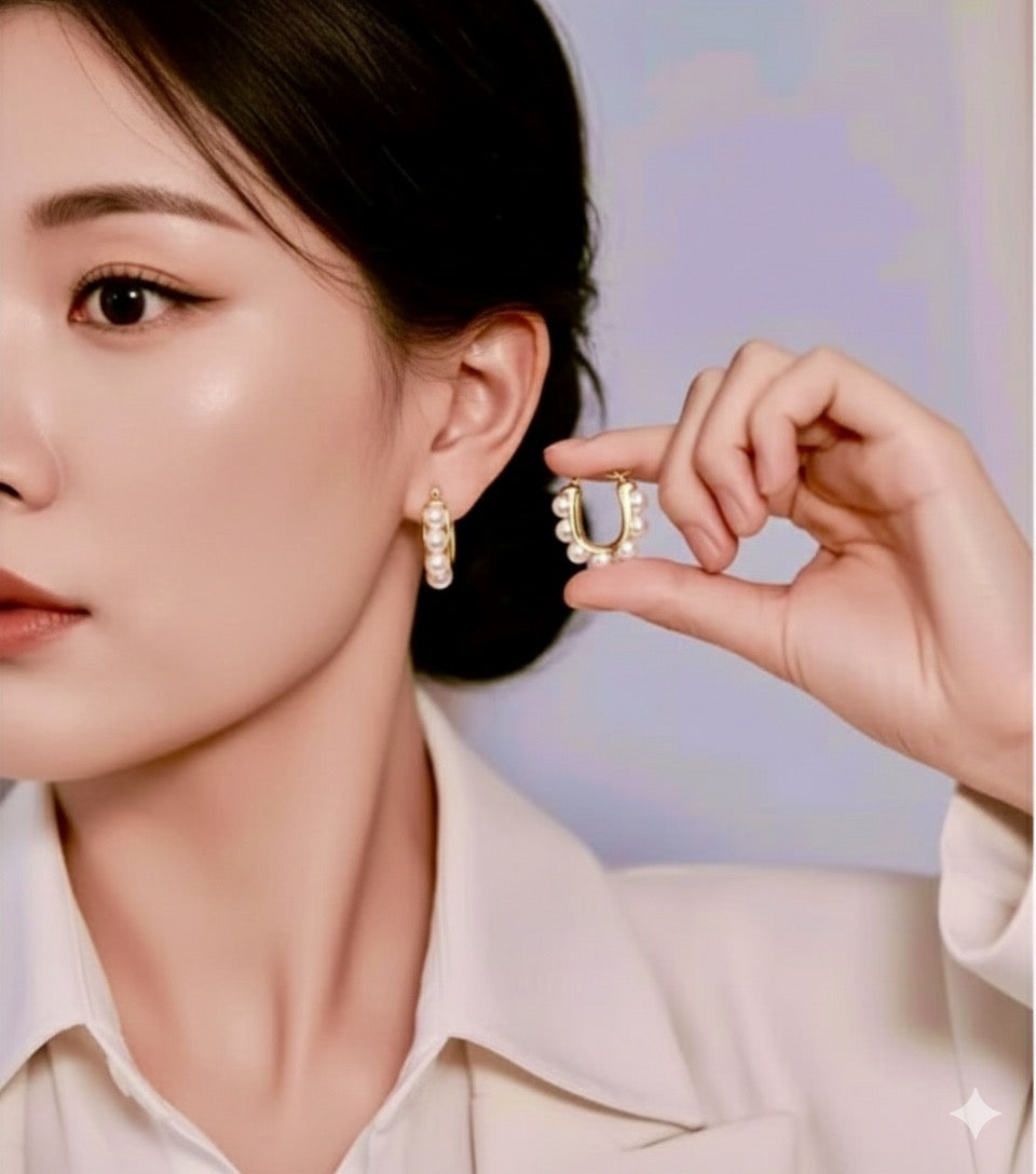 Olive Pearl earrings Demi fine Tarnish proof