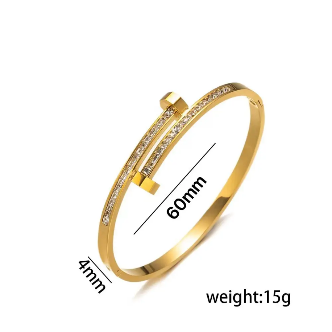 Nail embellished Bracelet Anti Tarnish