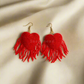 Love season - Heart Handmade beaded red earrings