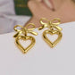 Heart Bow Earrings Anti Tarnish