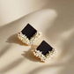 Raat Rani - Black fabric pearl embellished earrings