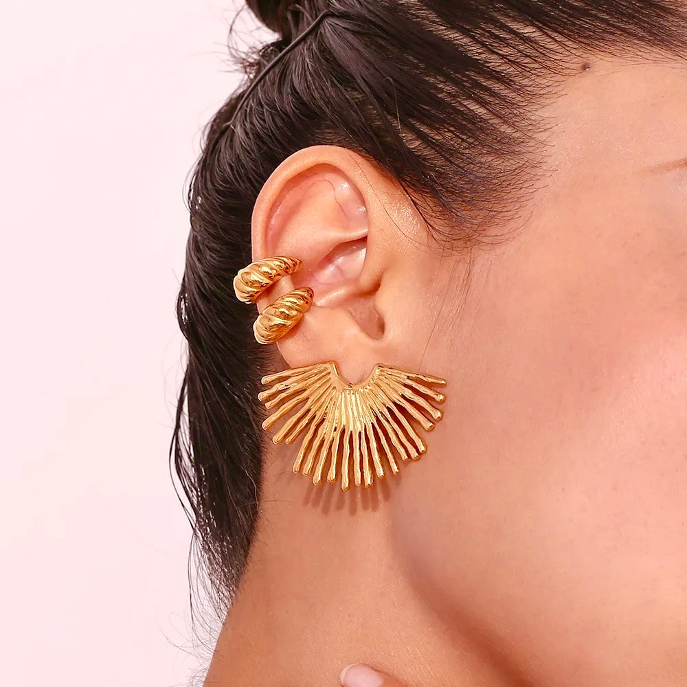 Sun Earrings 18k Gold Anti Tarnish