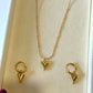 Ava Heart Necklace Earrings Set Anti Tarnish