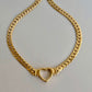 Sable heart Necklace 18k Gold Anti Tarnish