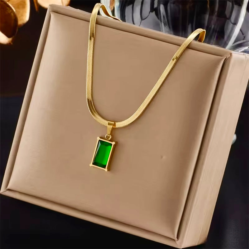 Amby Green embellished Necklace