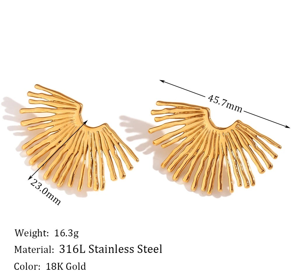 Sun Earrings 18k Gold Anti Tarnish