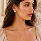 Daphne pink Necklace earrings set 18k Gold Anti Tarnish