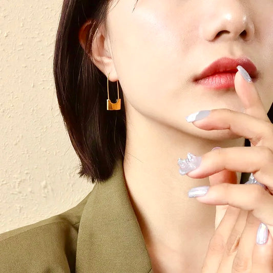 Pin earrings 18k Gold Anti Tarnish